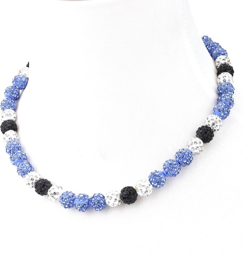 Krfy Baseball Necklaces for Boys, Bling Rhinestone Beaded Necklaces for Women Men, Diamond Baseball Drip Necklace Ice Bead Necklaces Inspired Sports Jewelry, 17.7 Inches, Age：Over 8 Years Old - Image 1